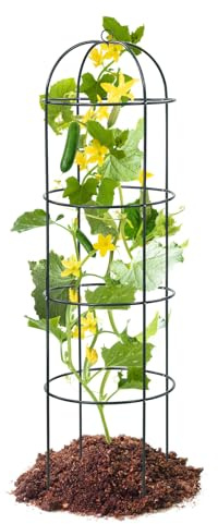 Rankhilfe für Kletterpflanzen Outdoor, 190cm Hoch Rankobelisk, Stabiler Metall Pflanzenständer für Blumen, Obst, Gemüse, Gurken, Tomaten, Rosen, Clematis, Erbsen, Bohnen im Hochbeet