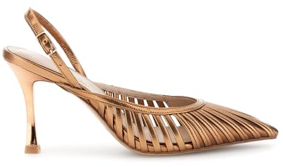 CAFèNOIR - Décollété Aperta Dietro Listini In Sintetico Effetto Pelle Laminata, Da Donna, Colore Bronzo
