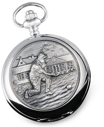 De Walden Boyfriend Engraved Pocket Watch with Lawn Bowls Case in a Gift Box