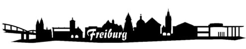Skyline4u Aufkleber Freiburg Skyline mehrere Größen 15 x 2,2cm schwarz