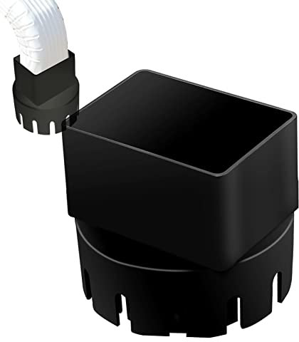 Générique Adaptateur de gouttière à Tuyau de vidange | Tuyau de Adaptateur de tuile de Tuyau de vidange - Adaptateur de vidange de gouttière Rond à carré pour tuyaux de vidange ou Tuyau
