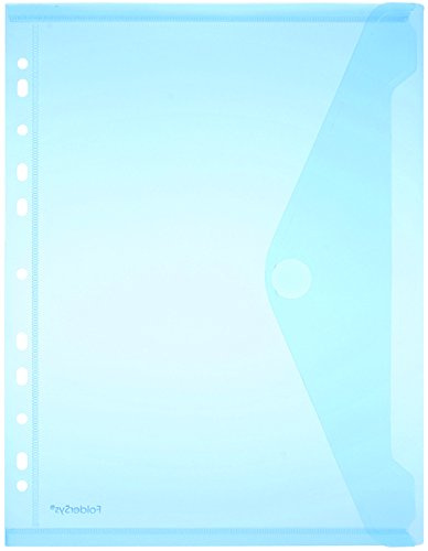 FolderSys Sichttasche A4, Klappe, Lochrand, transparent blau PG/10St