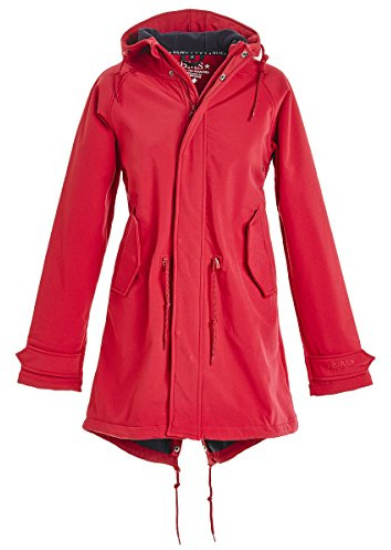 BMS HafenCity Damen Regenmantel, SoftShell, Rot, 46