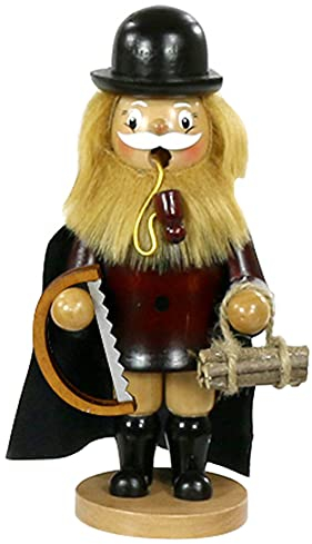 Dekohelden24 Räuchermann als Holzfäller mit Umhang, ca. 17 cm