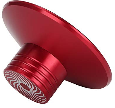 Denash Schallplattenklemme Audio Disc Plattenspieler Aluminium Plattenspieler Gewicht LP Disc Stabilizer Vibration Reducer(rot)