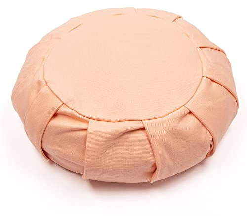 Myga Zafu Meditationskissen | Ergonomisches Sitzkissen mit Buchweizenfüllung | Abnehmbarer & Waschbarer Bezug | Natürliche Füllung | Ideal für Meditation, Yoga & Achtsamkeit | 34 cm x 12 cm | Rosa