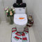 Kungfu Mall 3PCS Christmas Festive Toilet Seat Cover Floor Rug Tank Tissue Box Cover Set for Xmas Bathroom Decoration (Snowman)