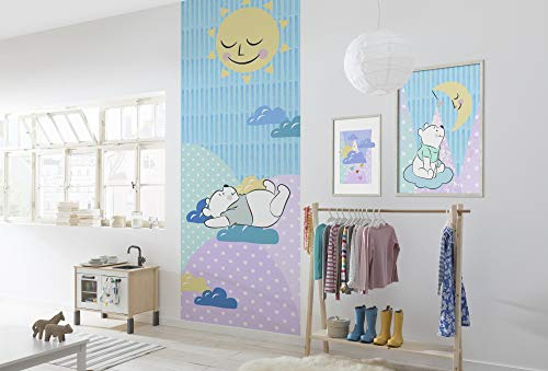 Komar Disney Vlies Fototapete Winnie Pooh Take a Nap | Größe: 100 x 280 cm (Breite x Höhe), Bahnbreite 50 cm | Tapete, Wandbild, Dekoration, Wandbelag, Kinderzimmer, Schlafzimmer | DX2-083, blau, weiß