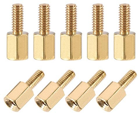 sourcing map M2.5x6mm+6mm Male-Female Brass Hex PCB Motherboard Spacer Standoff for FPV Drone Quadcopter, Computer & Circuit Board 50pcs