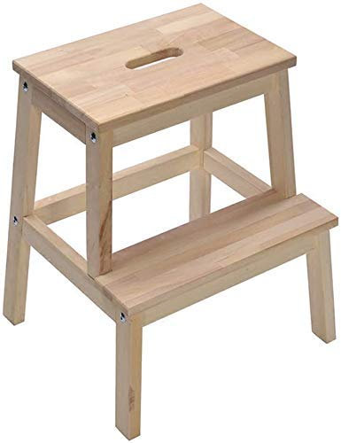 GJSN Outdoor Home Dual-Purpose Passo Sgabello, Scala a Pioli Scala a Pioli Change Scarpe Panca Scala a Pioli Alta e Bassa Sgabello Scala Scala a Pioli 2 Fase Multifunzione Portatile,Legno Colore