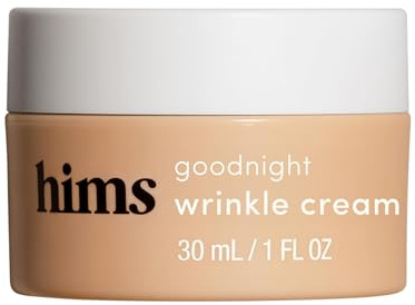 hims Goodnight Wrinkle Cream - Hyaluronic Acid & Shea Butter - Face Moisturizer for Fine Lines & Dry Skin - Deep Hydration Night Cream for Men - Non-Greasy, Paraben-Free & Vegan - 1 Fl Oz