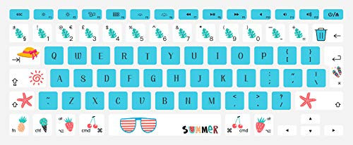 MMDW EU/UK - Cover per tastiera in silicone per MacBook Pro da 13, 15 (con o senza display Retina, versione 2015 o precedente), per MacBook Old Air da 13, estate