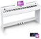 Digital Piano, 88 Keys Full size Weighted Action Home Digital Piano White with Furniture Stand, Flip Key Cover, Power Adapter and 3 Pedals, by Vangoa