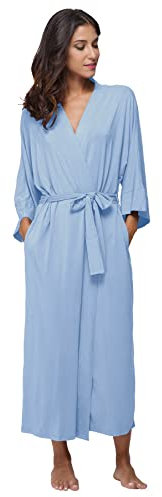 MissNina Peignoirs doux pour femmes, longs peignoirs, longueur complète, kimonos, vêtements de nuit, robe de chambre, uni, L
