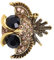 Jacksing Broche Chouette, élégante Broche Chouette Mignonne Vintage Belle pour Les Vacances pour Les Mariages pour Les fêtes(Or Ancien)