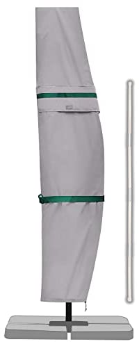 Sekey Housse de Protection pour Parasol de 2 à 4 m,Housse de Parasol déporté/Patio Jardin,100% Polyester,imperméable,Gris clair.