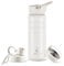 IDEUS Vacuum Insulated Water Bottle, Stainless Steel Double Wall Flask Metal Sports Canteen with Leak-Proof Screw Cap (White, 18oz (540ml))