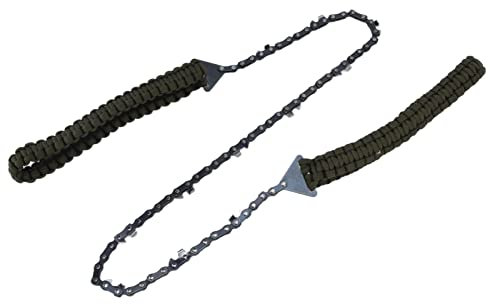 24in Pocket Chain Saw with Green Umbrella Rope Handle Portable Pocket Saw Garden Pruning Hand Zipper Saw