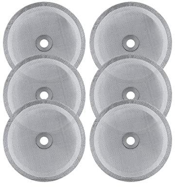Sivaphe 6 Pack French Press Replacement Filter Screen for Universal 350 ml / 12 oz / 1-2 Cup French Press Coffee Makers, Reusable Stainless Steel Mesh Filters, Includes Metal Center Ring(12 oz)