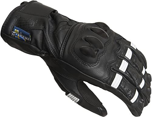 Lindstrands Backa wasserdichte Motorrad Handschuhe (Black/White,13)