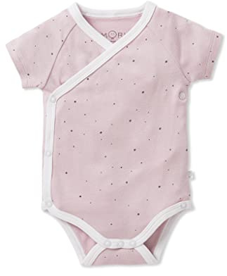MORI Bodysuit Kimono Short Sleeve in Organic Cotton & Bamboo, Multiple | Side nickle-free poppers on the crotch ensure simpler changes without pulling over baby's head, keeping infants cool.