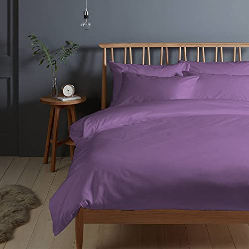 Pizuna 400 Fadenzahl aus Baumwolle Bettwäsche Staubiger Lila, 100% Langstaple Baumwolle Bettbezug und Kissenbezug, 100% Baumwolle Mako Satin 2-Teilig Bettwäscheset 135x200 + 80x80
