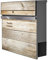 banjado® Briefkasten personalisiert Anthrazit mit Motiv Graues Holz/Briefkasten mit Zeitungsfach 37x37x10,5 cm/Postkasten A4 Einwurf inkl. Montagematerial & 2 Schlüsseln