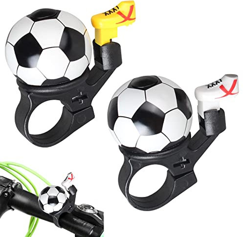 Fahrradklingel, 2 Stück, Fahrradklingel im Fußball-Design, Kinder-Fahrradklingel mit lautem, klarem, klarem Klang, Fahrrad-Zubehör, Dekoration, Klingel für Kinder, Jungen, Mädchen, Lenker (wie