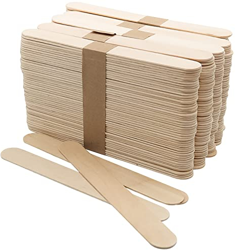YXHZVON Palos de madera para helado, 100 unidades, espátulas de madera, 15 x 1,8 cm, palitos de madera para manualidades, jardín, etiquetado de plantas, abedul, color básico