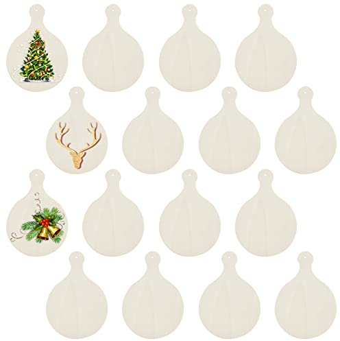 OLYCRAFT 16 taglieri in Legno con Manico Mini Tagliere Rotondo in Legno Grezzo Vassoio da Portata per Formaggio Fai da Te Decorazione Natalizia casa Cucina Frutta e Verdura – 23x15cm