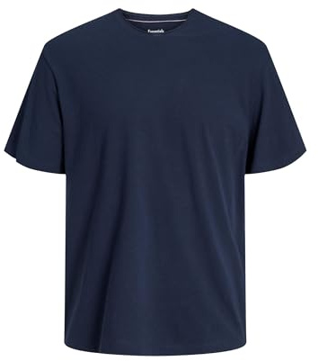 JACK & JONES Men's Jjesummer Linen Tee Ss O-Neck Sn Short-Sleeved Shirt, Blazer Navy, S