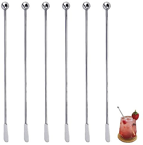 Agitateurs à Cocktail en Acier Inoxydable, Bâtonnets à Cocktail, Bâtonnets D'agitation à Café,Pour faire des cocktails boissons café bar Hawaiian Party,6 pcs