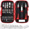 Swpeet Lot de 30 couteaux de précision rouges pour loisirs créatifs comprenant des lames #1#2#4#7#10#11#12#17#19#20, crochet/pointues, gouge U/V, manche de couteau, aiguille, grès, pince à épiler pour