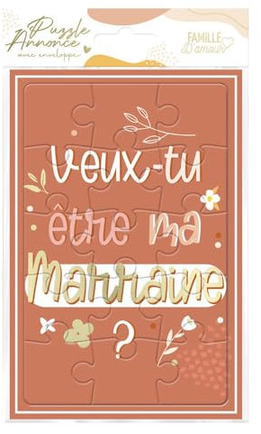 STC Puzzle-Karte zur Geburt, Taufe, Modell Willst du meine Patentante sein?