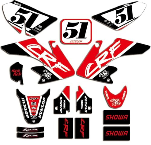 ENARUI Dekor Aufkleber Decals Graphics für Honda CRF 50 CRF50 2004-2020 und Kostenlose Benutzerdefinierte Nummer