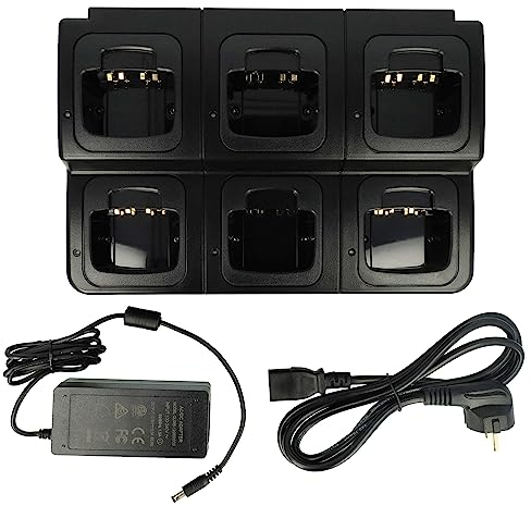 vhbw 6-Fach Ladegerät kompatibel mit Motorola PTX760, PTX700 Funkgerät-Akkus - Ladestation + Netzteil, 8,4 V, 0,6 A