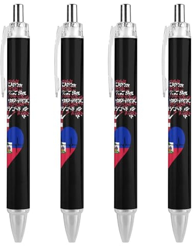 Haiti US Root Heartbeat niedlicher Kugelschreiber, einziehbar, feine Spitze, 0,5 mm, glattes Schreiben für Zuhause und Büro