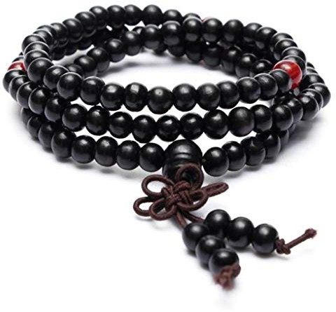 ONDIAN 8 mm Holzperlen Rosenkranz Armbänder schwarz Holz Gebetsperlen Armband Rosenkranz Armreif zuverlässig kostengünstig