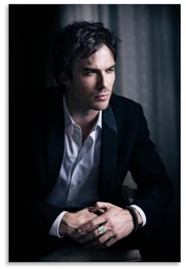 OqcEha Ian Somerhalder Poster, Stern-Kunstwerke, Leinwand, ästhetische Wandkunstdrucke, Zuhause, moderne Dekoration, Geschenke, 50 x 75 cm