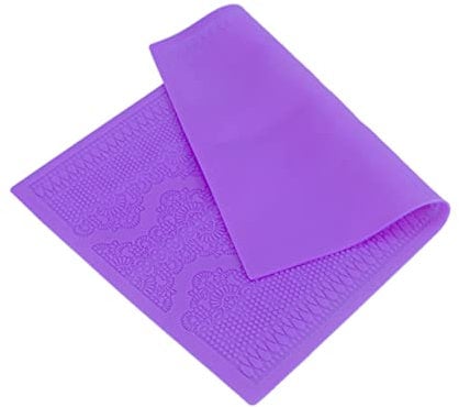 Essbare Spitze Silikonmatte Violett mit Blumenmuster für Torten