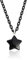 MILAKOO Edelstahl Anhänger Halskette für Frauen Schwarz Charms Link Ketten 23 Länge Lobster Clasp (Blackstone Stern)