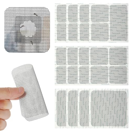 12 Sheets Window Screen Repair Tape 3 Sizes Fly Screen Repair Tape Fiberglass Repair Kits Self-Adhesive Screen Repair Patch Tape Adhesive Fly Screen Repair Patch for Window and Door Tears Holes