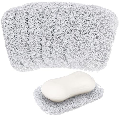 Amabro 6 Stück Seifenhalter Pads, Seifenhalter Seifenhebepads für Seifenschale rutschfeste Selbstentleerende Seifen Hebe Pads BPA-frei, für Seifenschale, für Dusche, Küche, Badezimmer, Reisen(Weiß)