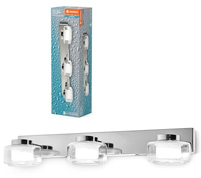 LEDVANCE ORBIS Flame Wand- und Deckenleuchte mit LED, Chrom, 16.5W, 1050lm, 3000/4000K, Farbtemperatur über Wandschalter einstellbar (kaltweiß/warmweiß), IP44 Schutz vor Fremdkörpern und Spritzwasser