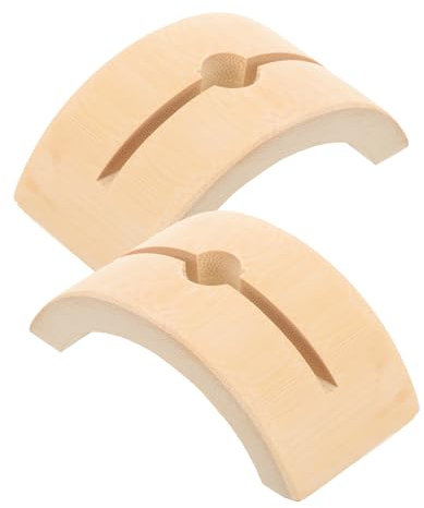 Ciieeo 2pcs Display Stand for Folding Fan Wood Hand Fan Display Bracket Traditional Holder for Home Decor Living