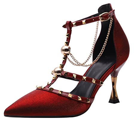 absätze für Damen, Damen-high-Heels mit Nieten, Designer-Sandalen, feen-Stil, schwarz, frühling/Sommer (6,5)