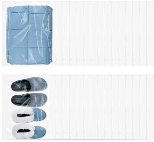 Hejo 30 Stück Zip Beutel Groß, Zipper Beutel Reisetasche, 50×60cm Ziplock Beutel, Wasserdichte Aufbewahrungsbeutel, Mehrweg Durchscheinende Zip Tüte für Kleidung Schuhe Unterwäsche(Kein Muster)