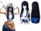 Anime Inosuke Cosplay Perücke für Demon Slayer Lange Blaue Perücke aus Kunstfaser für Frauen Mädchen Kinder Halloween Anime Party Weihnachtskarneval Party mit Perückenkappe