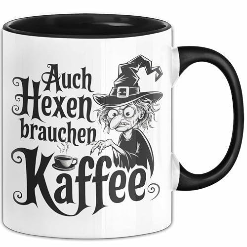 Kaffee Hexen Tasse Geschenk Lustige Geschenkidee Spruch Auch Hexen Brauchen Kaffee (Schwarz)