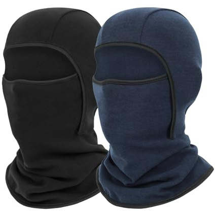 UNNESTAR 2 Packs Fleece Kids Balaclava Ski Mask– Full Face Cover Cold Weather Hats for Boys Girls Thermal Cosy Warm Sets